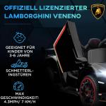 Elbil Barnbil Lamborghini Svart av Plast och Metall för Barn 3-6 År med Fjärrkontroll och Bluetooth Musikfunktion max 30 kg