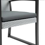 Polyrattan Balkongmöbelset för 2 Personer, Sidobord, Sittdyna, Stål, Svart + Grå