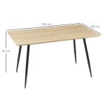 Matbord i Skandinavisk Stil, för 4 Personer, Trälook, Natur + Svart, 140 x 80 x 76 cm