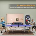 Bordtennisbord Pingisbord Blå av MDF och Metall för Fritid Hopfällbart med 2 Racketar 3 Bollar och Nät Turnering