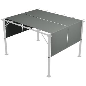 Reservtak till Pergola med UV-skydd och Vattenavvisande Yta för Terrass Hållbar och Prisvärd Mörkgrå Polyester 3 x 3 m