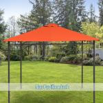 Ersättningstak Paviljong Solskyddsöverdrag Polyester 2,98 X 2,95 M för Trädgårdspaviljong Orange
