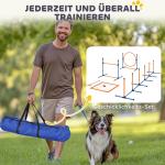 Agilityset Hundträning 9-Delad Blå Gul av Plast för Hundar Häckset med Slalomstänger och Bollar Koordinationsträning