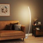 Dimbar LED-halllampa med Fotkontakt, Modern Golvlampa, Silver
