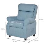 Barnfåtölj med Fotpall i Blått, Bekväm Minisoffa för Barn 3-5 År, Ergonomisk Sittplats med Justerbart Ryggstöd, Blå, 58 x 53 x 70 cm