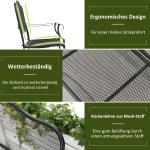 Trädgårdsbänk i Metall 2 Personer, Robust Parkbänk med Ryggstöd, Väderbeständig Utemöbel för Trädgård, Svart, 113 x 58 x 98 cm