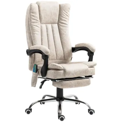 Kontorsstol Ergonomisk Krämvit av Tyg