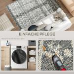 Indoor/Outdoor Matta med Boho Design, Easy Clean, Grå