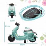 Elmotorcykel Barnmotorcykel Grön av Plast och Metall för Barn 1,5-3 År 6V Fordon med Träningshjul 1,5-3 km/h