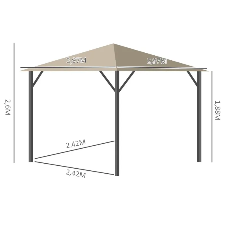Trädgårdspaviljong med Ventilation Partytält 4 3 x 3 m
