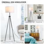 Golvlampa Modern E27 Stål och Polyester för Vardagsrum och Sovrum Svart och Vit 37 X 37 X 152 Cm