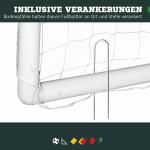 Fotbollsmål med Robust Nät och Markpinnar för Träning och Match för Barn och Vuxna Stabil och Lättmonterad Vit Plast 300 x 120 x 200 cm