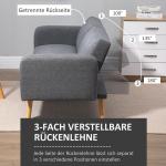 Bäddsoffa 2-Sits i Linnetyg, Kompakt Soffa som Bäddas ut till Säng, Praktisk Gästsäng för Små Utrymmen, Grå, 173 x 75 x 73 cm