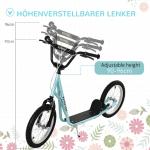 Barnskoter Hopfällbar Sparkskoter Pneumatiska Däck och Handbroms för Barn från 5 År 16 Tum