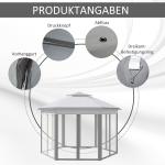 Trädgårdspaviljong Partytält Grå av Stål och Tyg för Trädgårdsfester Hopfällbar Pop-Up Paviljong med 6 Sidopaneler 4 x 4 m