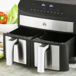 Multifunktionell Airfryer, 8 L, 2 Korgar, 60 min Timer, Silver + Svart