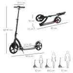 Barnsparkcykel Hopfällbar med Stötdämpning Höjdjusterbar från 14 År Aluminium 92,5 X 37,5 X 87-101,5 Cm