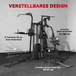 Multigym Hemmagym Multifunktionell Svart Stål för Helkroppsträning Träningsstation med Bänk och Vikter Justerbar Design för 10 Övningar