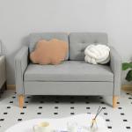 Soffa 3-Sits Soffa Ljusgrå av Tyg och Trä för Vardagsrum och Sovrum Stoppad Soffa med Förvaring och Armstöd 166,5 x 62 x 82 cm
