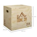 Hoppbox 3 i 1 för Träning med Robust Konstruktion och Handtag för Hemmagym Hållbar och Stabil Natur Trä 40,5 x 35,5 x 30,5 cm