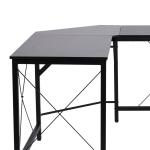 L-Format Hörnskrivbord Rymligt Datorbord MDF och Metall Modern Arbetsstation för Kontor och Gaming Svart 150 X 150 X 76 Cm