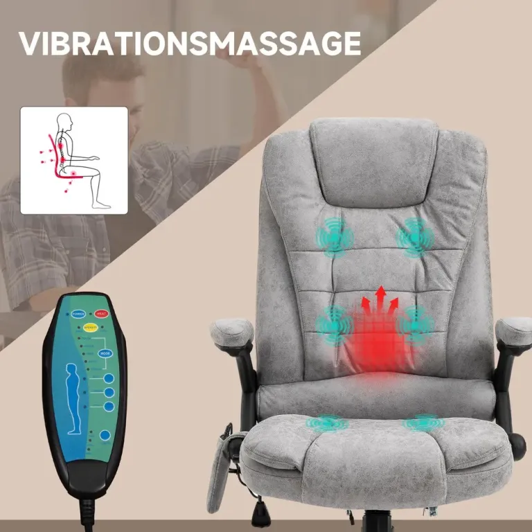 Kontorsstol Massagestol Grå av Tyg 68 x 72 x 110-120 cm