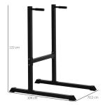 Dip-Station för Hemmagym, Stabilt Träningsstativ för Dips och Magträning, Robust Stålkonstruktion för Överkroppsträning, Svart, 104 x 70,5 x 122 cm