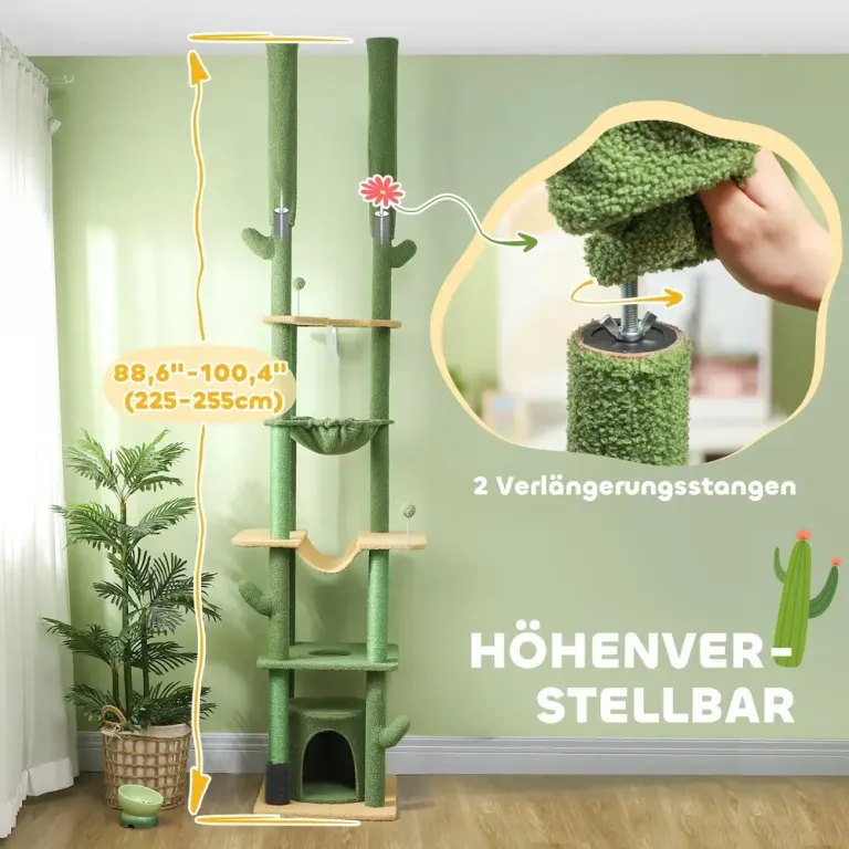Klösträd Grön av Sisal och Plysch 225-255 cm