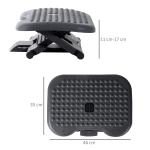 Ergonomiskt Fotstöd Justerbar Höjd och Lutning Halkfri Yta med Massageknoppar Mörkgrå 46 X 35 Cm