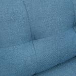 Soffa Loveseat Mörkblå av Tyg och Stål för Vardagsrum och Sovrum 2-Sits Stoppad Soffa med Tjock Dyna Modern Design