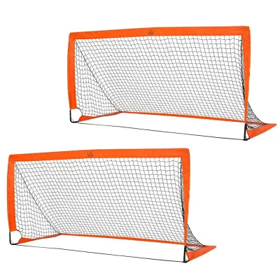 Fotbollsmål Minimål Orange av Metall 183 x 90 x 90 cm