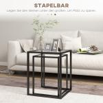 Satsbord 2-pack med Stålben och Modern Design för Vardagsrum Hållbar och Prisvärd Svart Stål och Trä 50 x 50 x 50 cm