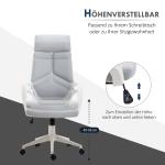 Kontorsstol Ergonomisk Grå Vit Nät för Skrivbord och Kontor med Justerbar Höjd och Hjul för Arbetsplats och Hem