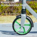 Sparkcykel Barnsparkcykel Hopfällbar Grön av Metall och Plast för Barn 6-12 År Skoter med Stora Hjul och Broms