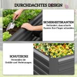 Odlingslåda Metall Mörkgrå Stål för Trädgård och Uteplats Planteringslåda med Öppen Botten Robust och Väderbeständig 180x90x57,5 cm