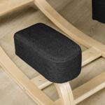 Ergonomisk Knästol/Knäpall, Stoppad för Sund Hållning, upp till 120 kg, Björkträ, Svart
