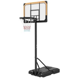 Basketkorg Basketstativ Svart av Stål för Utomhusbruk Höjdjusterbart Stativ med Hjul 182-213 cm