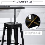 Metallbarstolar, 4-pack, för Inomhus- och Utomhusbruk, Stapelbar Design, Svart