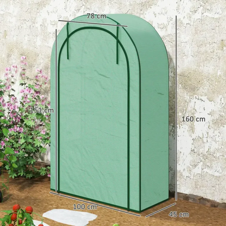 Litet Växthus Tunnelväxthus med Rund 100 x 45 x 160 cm