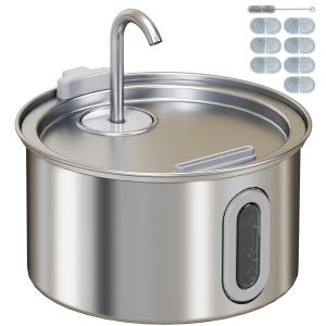 Kattfontän 2.5 L och Vattenfontän för Katter med Tyst Pump och Aktivt Kolfilter Hållbar och Säker Vit Plast 19.4 x 19.4 x 18.7 cm