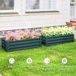 Odlingskrage 2-pack med Öppen Botten för Trädgård och Balkong Hållbar och Stabil Grön Metall 110 x 50 x 30 cm