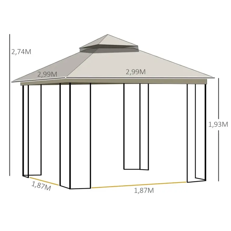Stor Pop-up Paviljong för Event Rymligt 5,9 x 2,95 x 2,5 m