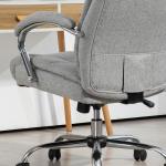 Kontorsstol Skrivbordsstol Ljusgrå av Nylon och Metall för Kontor Ergonomisk Snurrstol med Nackstöd 65 x 78 x 110-118 cm