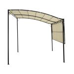 Paviljong Stabil Krämvit för Trädgård och Fest med Hopfällbar Takförlängning Väderbeständig Design för Skydd och Vila 3 x 2,5 m