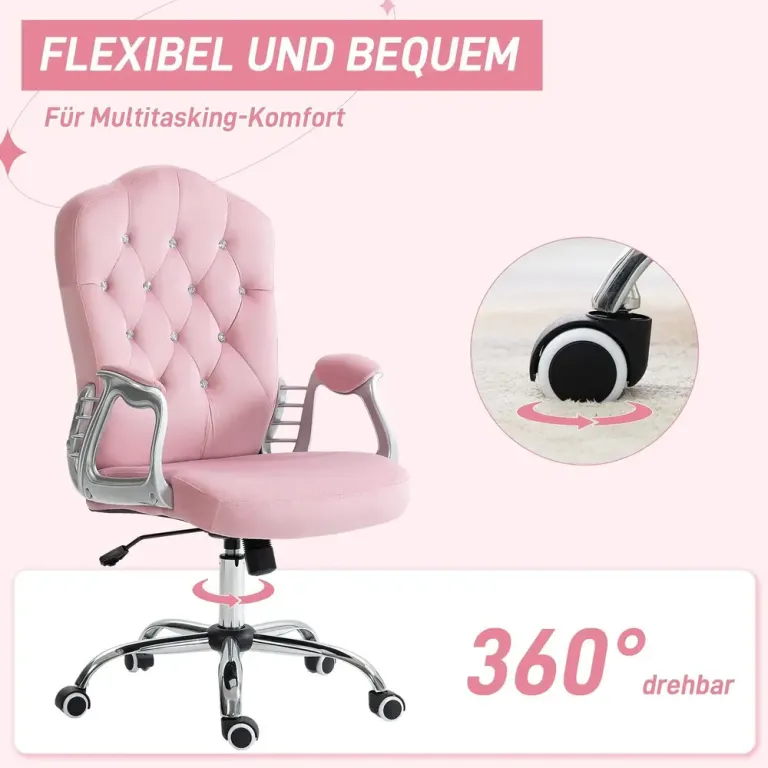 Kontorsstol Rosa av Tyg och Metall