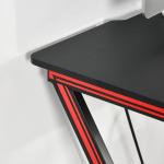 Spelbord med Hörlurskrok och Mugghållare, Datorbord, Stål + MDF, Svart, 105 x 55 x 75 cm