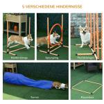 Agility-Set med Hundtunnel, Komplett Träningsbana för Husdjur med Bärväska, Rolig Aktivitet i Plast och Polyester, Orange/Vit