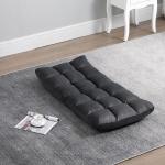 Golvstol Golvfåtölj Grå av Metall och Skum för Avkoppling 3-i-1 Fällbart Ryggstöd med 13 Lägen Sittdyna Bekväm 55 x 71 x 53,5 cm