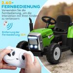 Eltraktor Barnelbil Flerfärgad av Plast för Barn med Släp och Fjärrkontroll Åktraktor med MP3 Funktion Strålkastare Rolig Lek
