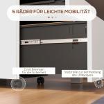 Rullcontainer Arkivskåp Vit av Stål för Kontor och Hemmakontor med Lås och 3 Lådor för A4 Förvaring 37 x 43,5 x 60 cm